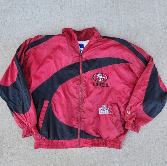 Vintage 90s Throwback Pro Player SF 49ers Windbreaker Jacket, Mens Size M - Picture 1 of 12